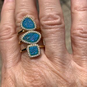 Aqua Druzy Ring